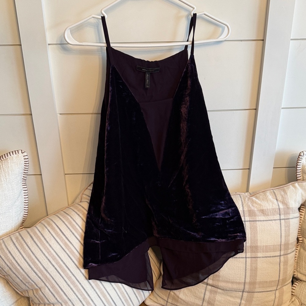 BCBGMaxAzria Deep Purple Velvet Top
